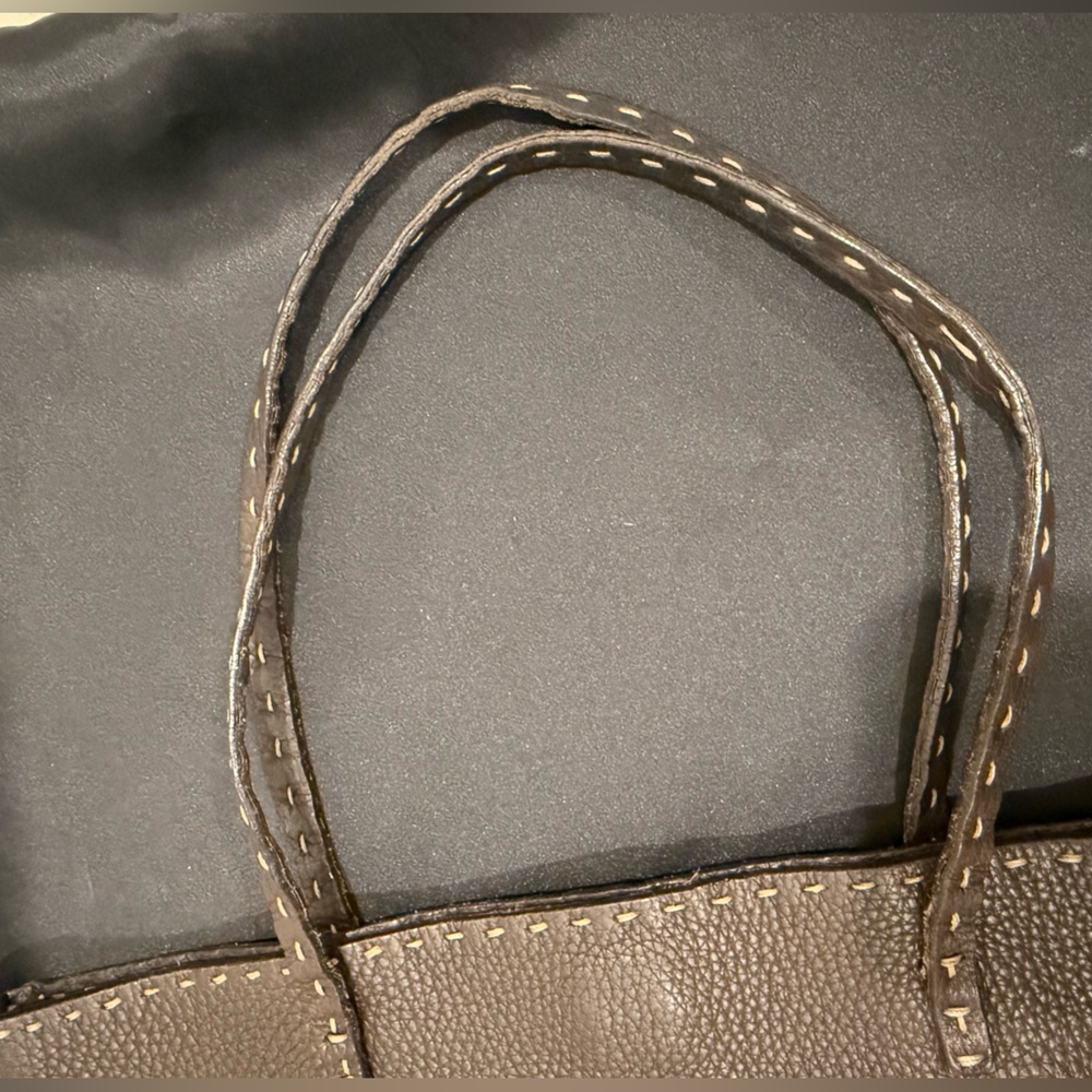 Fendi Selleria Brown pebbled leather tote with dust bag - Picture 15 of 16